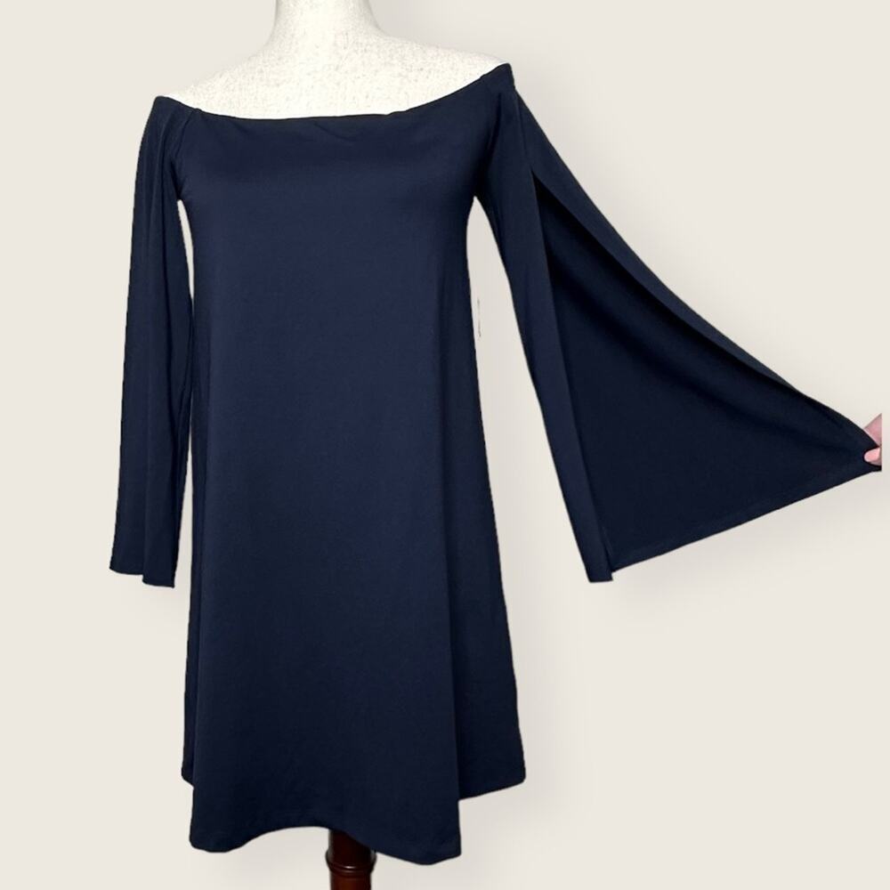 NWT | Susana Monaco | Off Shoulder Split Sleeve Dress | Gray | Small
